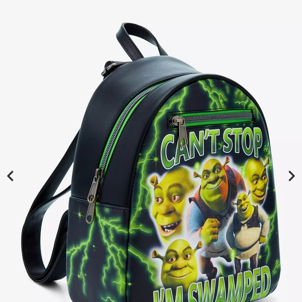 Loungefly Green Shrek "Can't Stop I'm Swamped" Mini Backpack - Picture 2 of 4